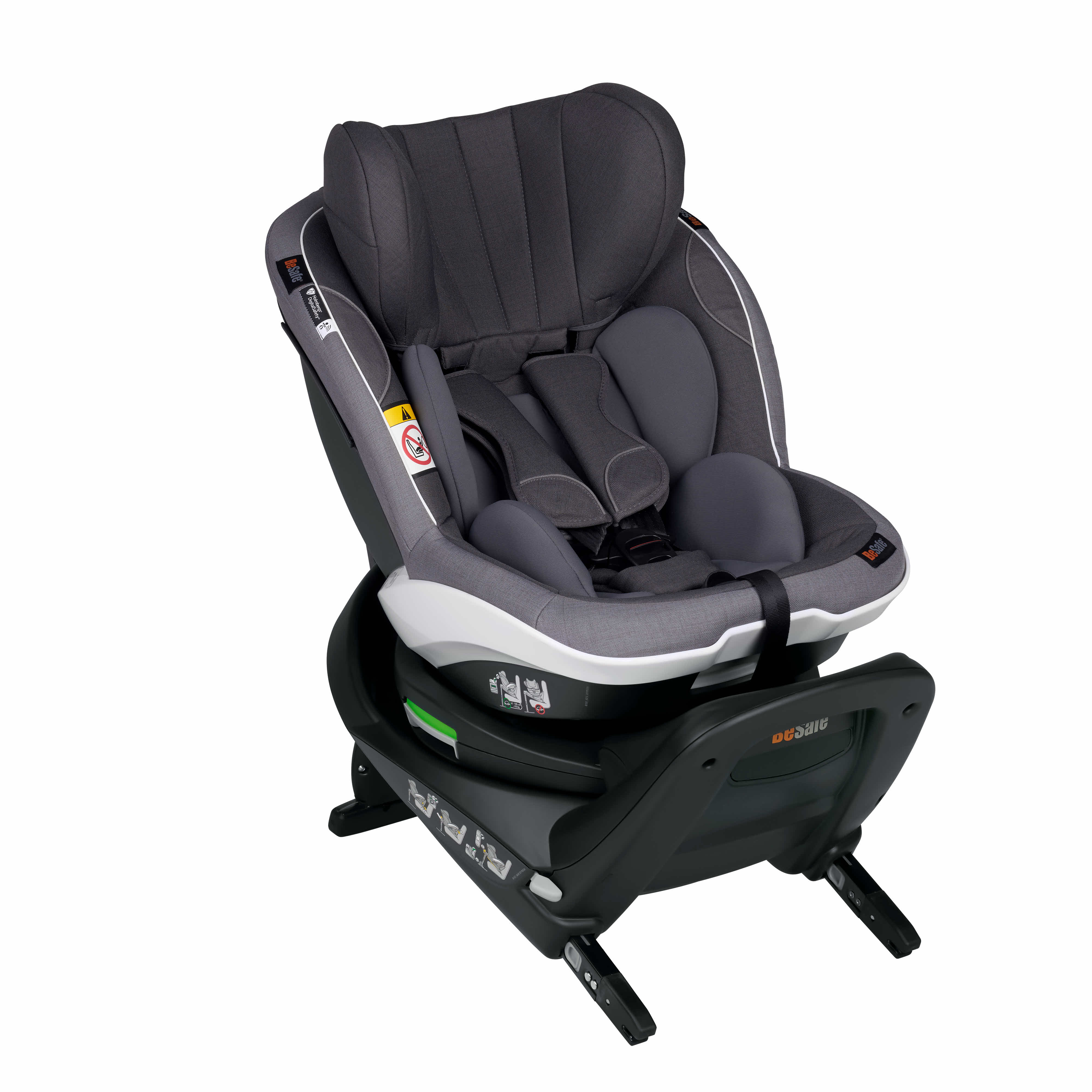 Smart side-to-side rotation toddler car seat with a fully